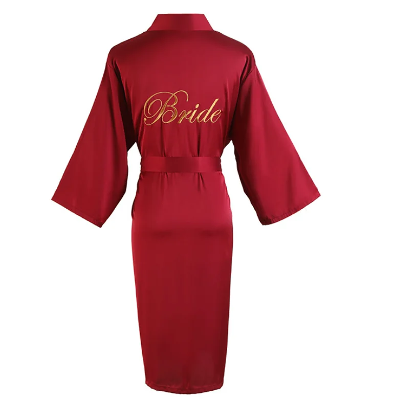 Women Sleepwear Kimono Bathrobe Gown Bride Robes