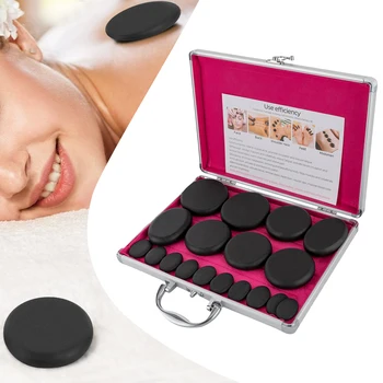 Hot Stones Massage Set with Heater Box 16 Essential Massage Stones Portable for Salon and Home Spa Use Relaxing Healing Relief 1