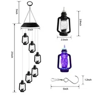 Solar Wind Chime Retro Lamp Solar Courtyard Light Home Porch Garden Durable Decor Hanging Lantern Outdoor Holiday Gift Light 6