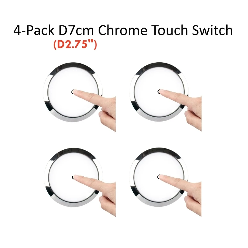 4pcs Chrome 7CM Dim