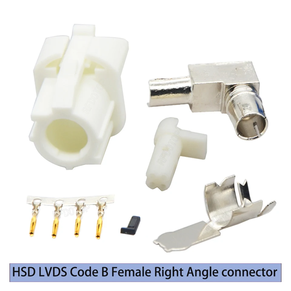 2 Pezzi Fakra HSD Connettore Coassiale RF 4pin Codice Z Jack Femmina Montaggio Su PCB Display Ad Angolo Retto Adattatore Radio Satellare - Foto 9