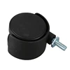 HOT SALE 10Pcs 6Mm Threaded Stem 40Mm Dual Wheel Rotatable Caster Black 6