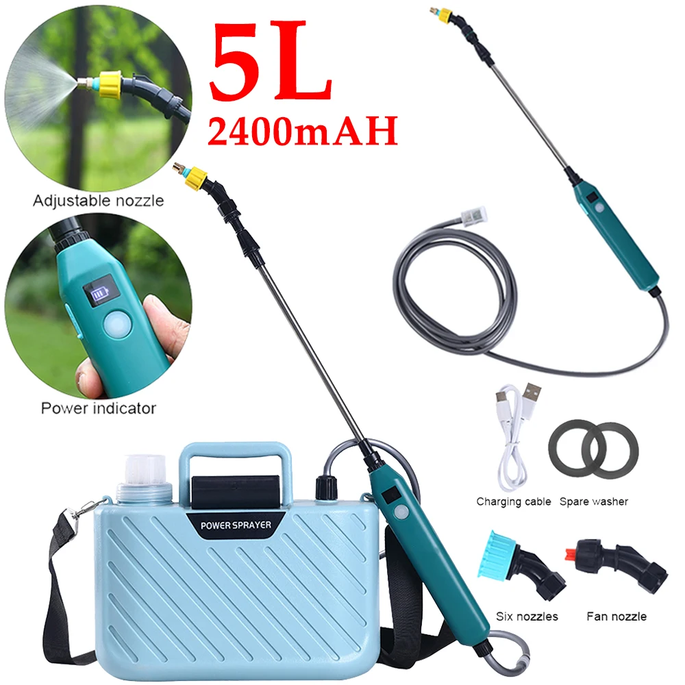 SprinklerElectricSprayer5LWateringCanWithSprayGun2400MAHAutomaticGardenPlantMisterUSBRechargeableIrrigationTool-AliExpress