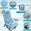 Backpack Folding Beach Chairs Set of 2 for Adults Heavy Duty 350Ibs with Camping Table Portable Lay Flat Beach Chair 6
