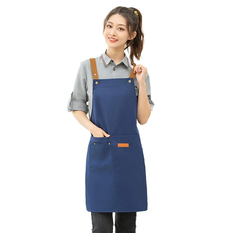 YAKOTAKI Chef Apron With Pockets - Oil-Repellent Water-Resistant Canvas, Adjustable Full-Coverage Protection
