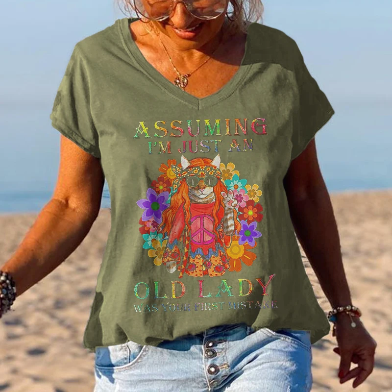 

Assuming I'm Just An Old Lady Oversized Graphic Tees