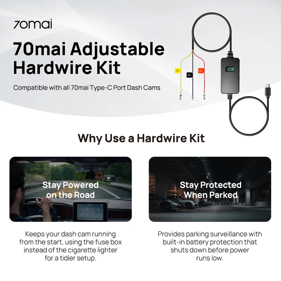 70mai Hardwire Kit UP06 Parking Surveillance Cable for 70mai Type