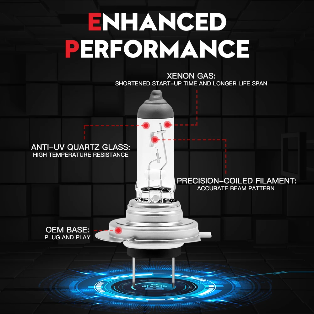 Car Headlight Bulb 2x H1 H4 H7 H11 HB3 HB4 HIR2 12V 55W Halogen Lamp H11B H13 9005 9007 9012 H3 H27 881 Auto High Low Fog Lights halogen headlight bulb car headlights