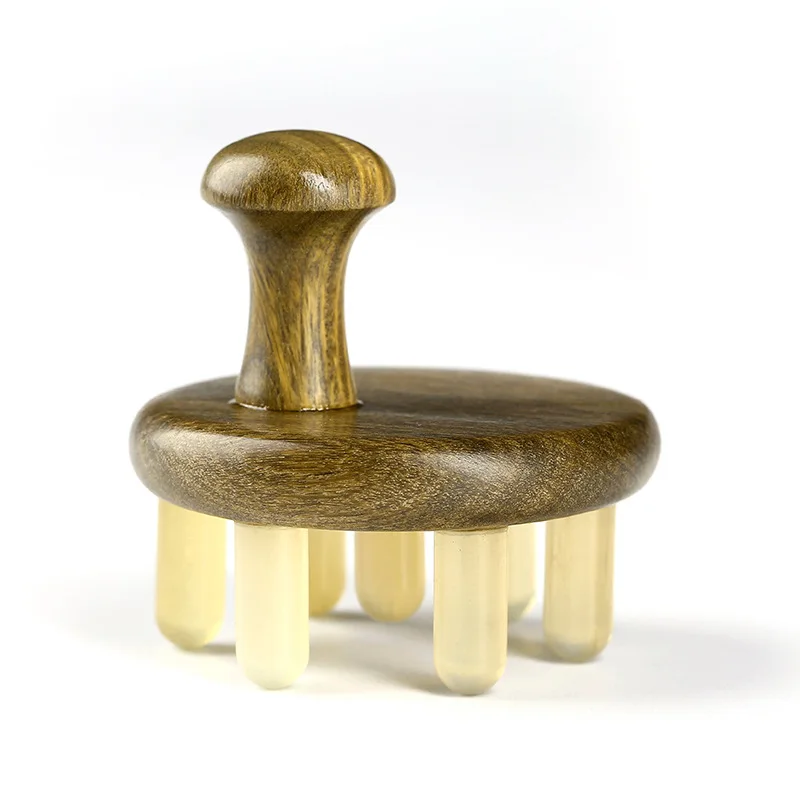 

Guasha Scraping Massage Tool Ox Horn Head Comb Trigger Point Therapy Hair Comb Wide Brush for Back Shoulder Massaging Stick