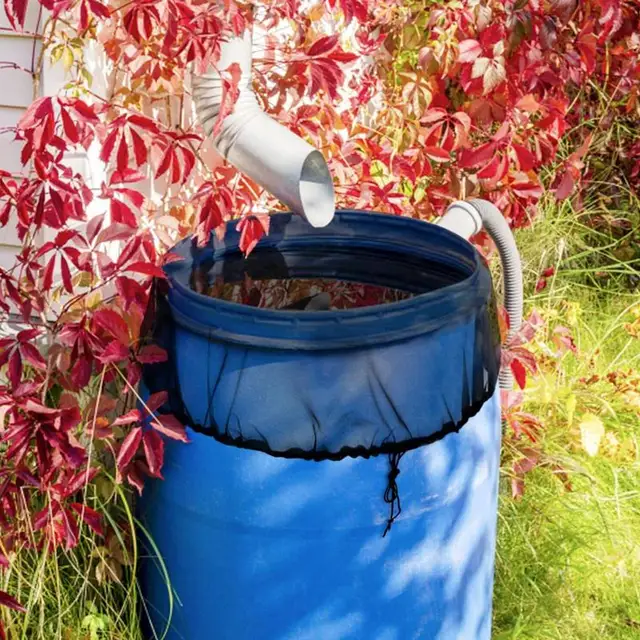 Hálófedélháló Az Esőhordókhoz Pe Vízgyűjtő Vödrök Tartály Esőcsepp Betakarító Szerszám Mosquito Vízvédelem - Image 2