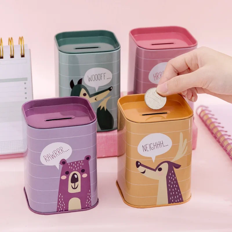 Creative Cartoon Horse Mouth Iron Square Coin Storage Canister Multi-Functional Storage For Summer Recruiting Gifts