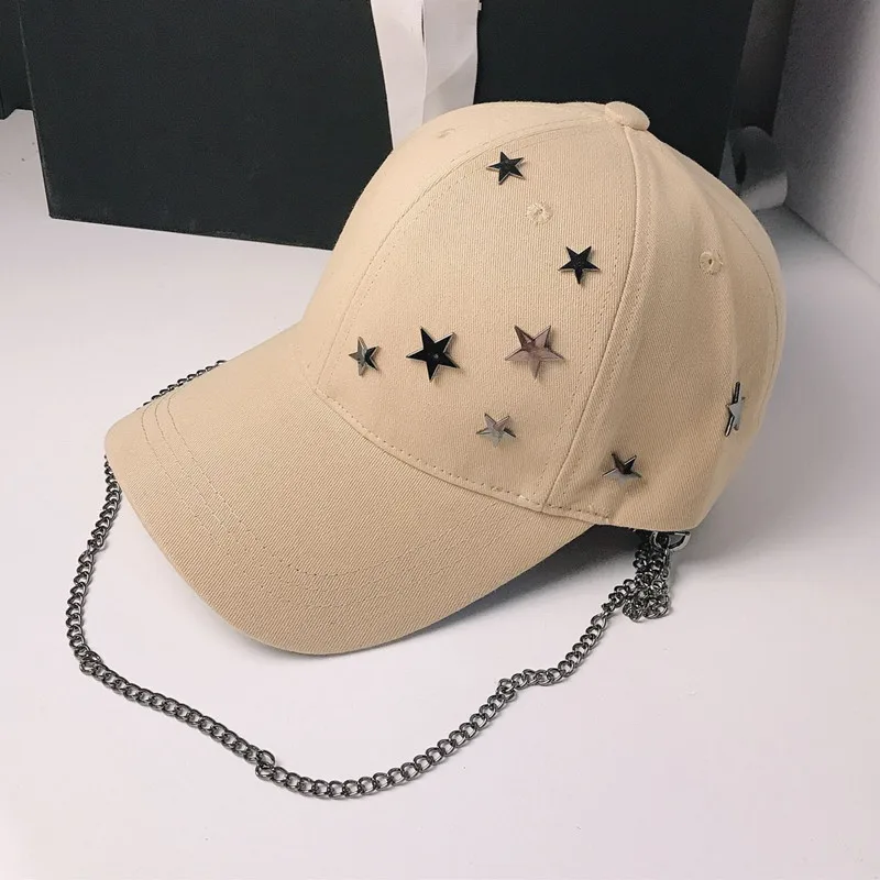 

New Fashion Baseball Cap with Pentagonal Star Chain for Men Women Cap HAT Baseball Cap Snapback Trucker Cap Dad Hats New Gorras
