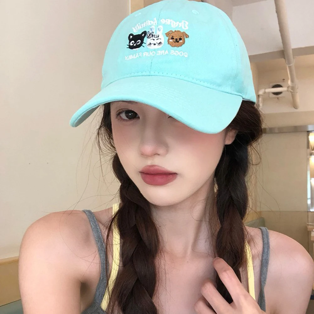 New Letter Embroidered Baseball Hat Adjustable Cap Sun Protection Sun Hat Spring Summer UV Protect Duck Tongue Cap Unisex