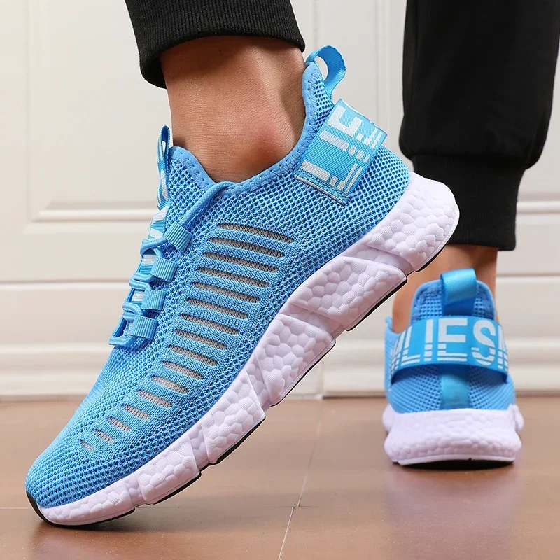 Breathable Men Casual Sneakers Male Solid Lace-Up Running Shoes Anti-slip Exercise Shoes Ideal for Leisure Walking Enthusiasts
