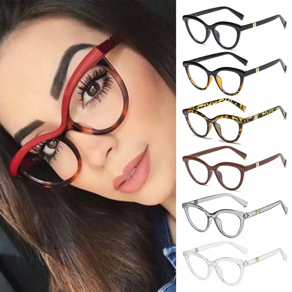 

Women/Men Game Round Frame Anti Blue Light Glasses Computer Eyeglasses Cat Eye Sunglasses