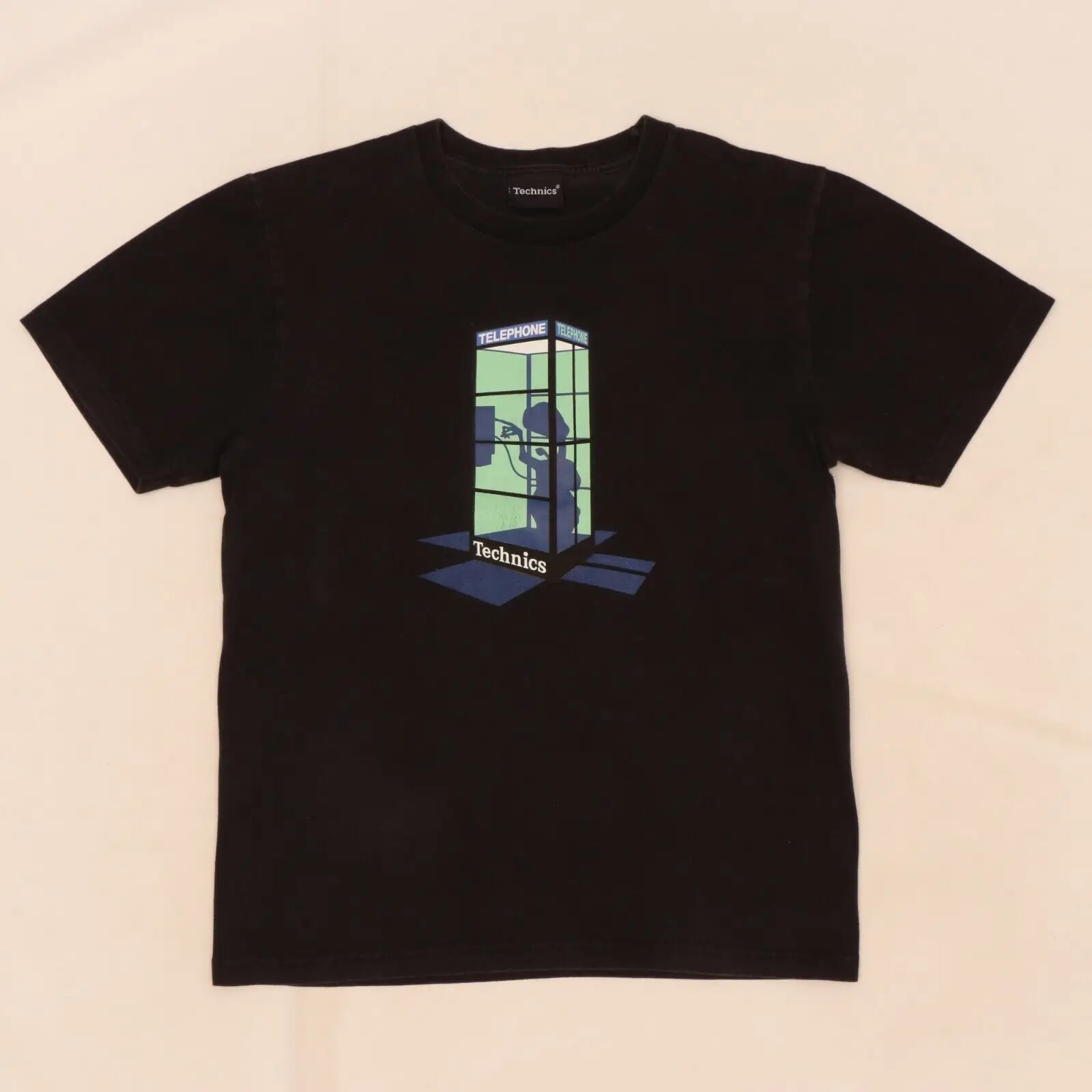 A0458 Vtg Technics T-Shirt Da Uomo Con Carattere Anime Grafico