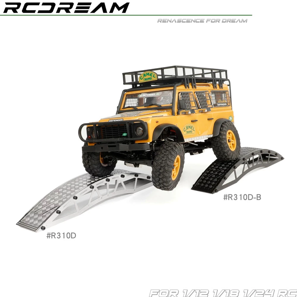 Voiture RC franchissant le pont de la rampe d'obstacles en acier inoxydable pour crawler 1/18 1/24