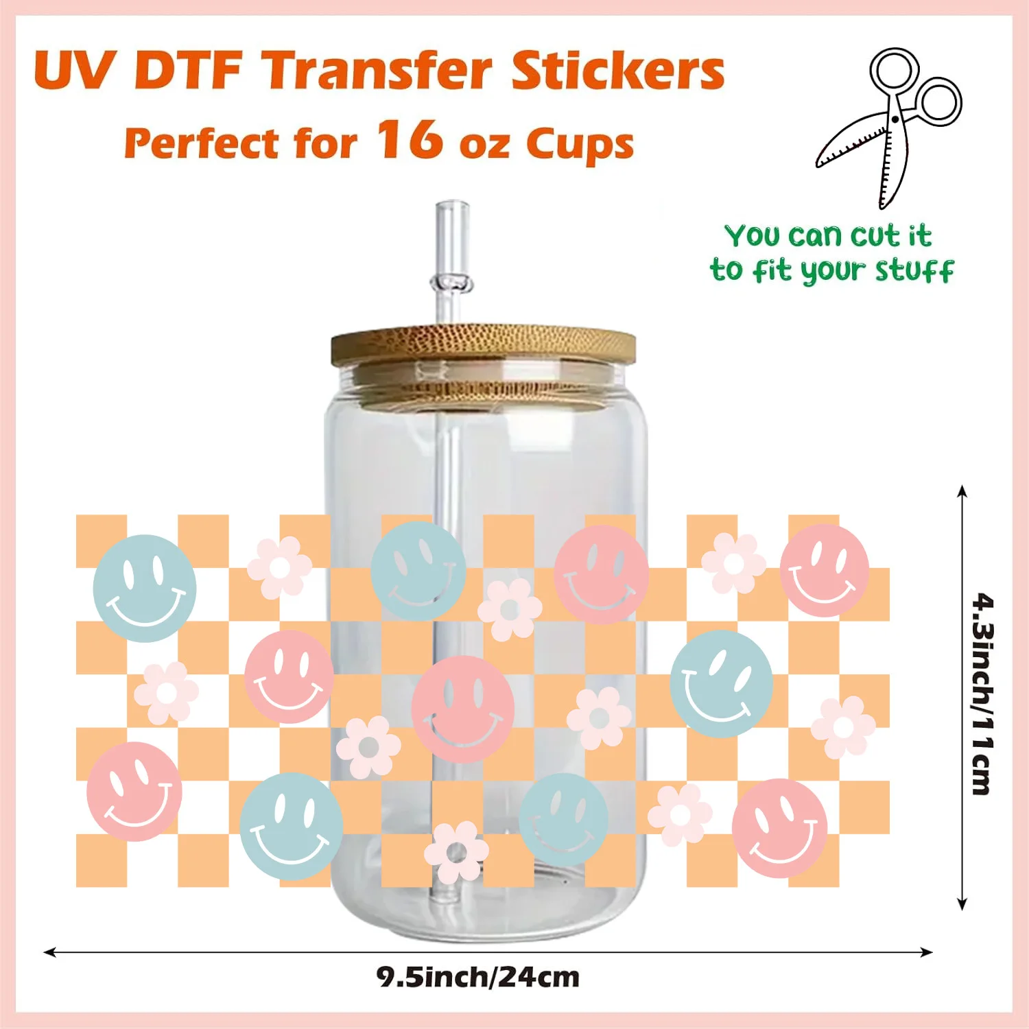 Lucky Flower easy peel waterproof DIY Decals 3D transfers uvdtf crystal stickers 16oz uv dtf cup wraps for Libbey Glasses