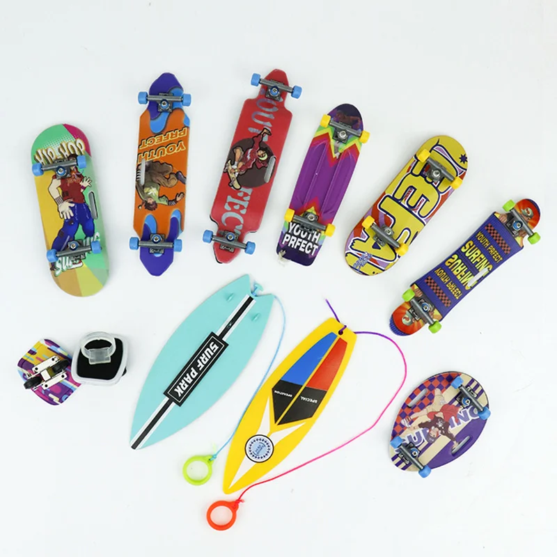 Hobbies: Novelty, Anti Pressure Finger Skateboarding Toys, Children's Mini Creative Finger Surfboard, Simulated Finger Skateboar - 2
