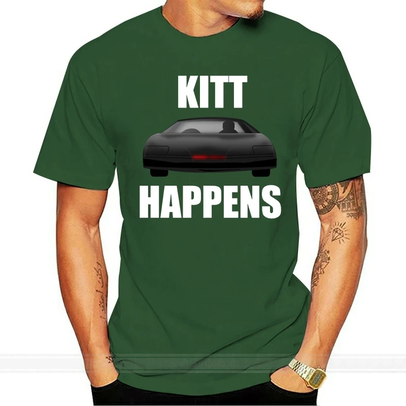 Kitt Endes Knight Rider T Shirt Originale Manica Corta Primavera Autunno Personaggio Plus Size 3Xl Fitness Vintage Authentic Shirt