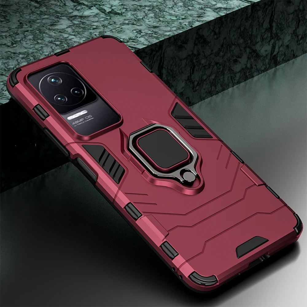 KEYSION Stoßfestes Rüstungsgehäuse für Xiaomi POCO F4 GT F4 5G F3 GT Ringständer-Telefonrückseite für Redmi K50 Gaming K50 Pro_voghion.com