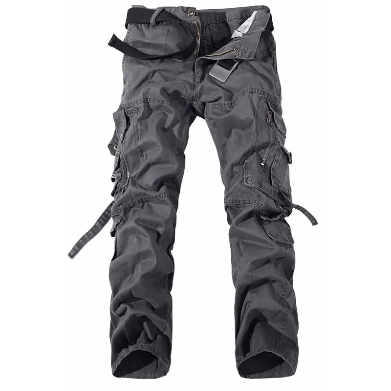 Tactical pants men‘s Multi-pocket washed overalls men loose cotton pants male cargo pants for male casual trousers
