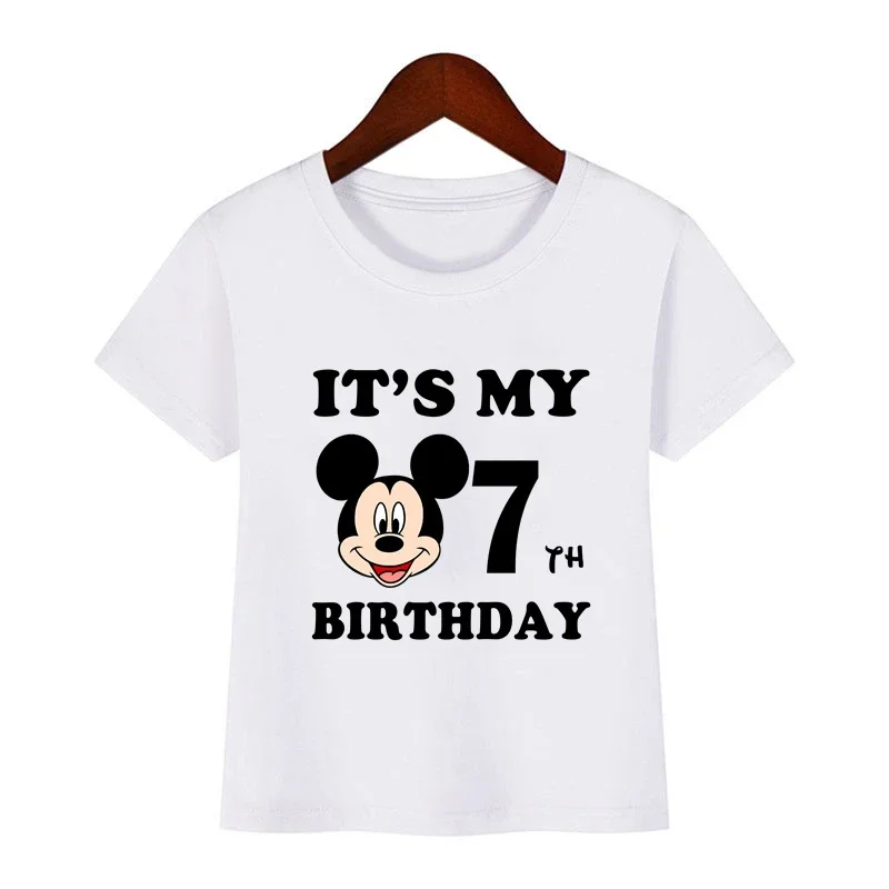 thumbnail image 1 of Ropa infantil con estampado de Mickey Mouse de Disney, es mi cumpleaños de 1, 2, 3, 4, 5, 6, 7, 8 y 9 años, camisetas para niños y niñas, lindas camisetas para bebés y niños, 1 of 5