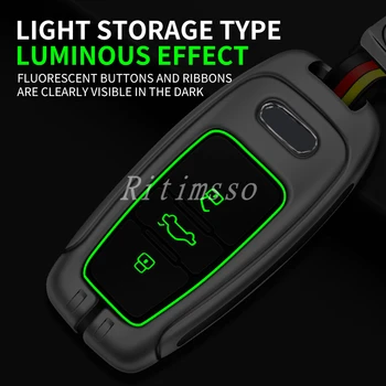 Custodia/cover per Chiave/telecomando in lega per Audi A1 A3 A4 A5 A6 A7 A8 Quattro Q3 Q5 Q7 2009-2015 accessori - Coperture colorate della cassa della copertura della chiave a distanza dell automobile della lega per