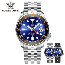 STEELDIVE SD1994 V2 GMT 200M Waterproof Ceramic Bezel Four Pointers NH34 Movement Swiss Luminous Luxury Mechanical Dive Watches
