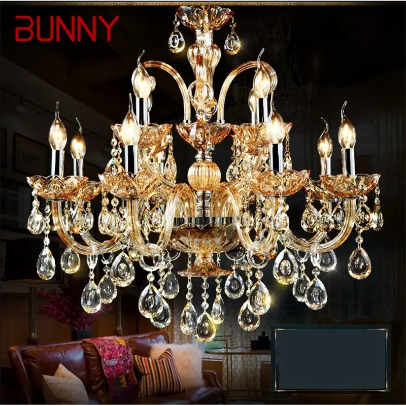 

BUNNY Luxury Candle Chandelier Modern Amber LED Lighting Creative Decorative Fixtures For Home Living Dining Room Bedroom