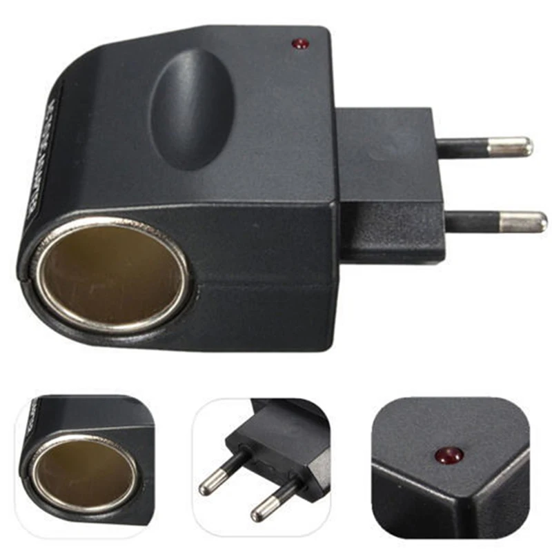 

Premium AC To DC 12V 220V Wall Power EU Plug Car Cigarette Lighter Adapter New