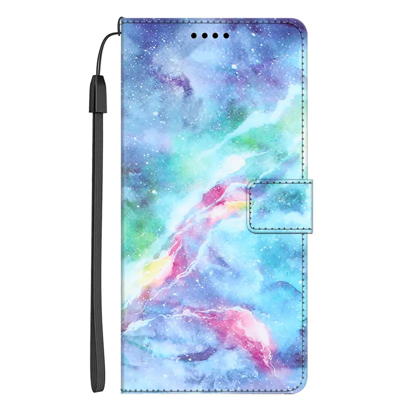 Luxury Marble Leather Flip Wallet Phone Case with Stand and Book Cover Design