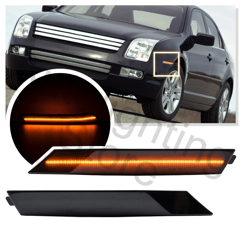 2PCS LED Bumper Side Blinker Lamp Turn Signal Light for Ford Fusion