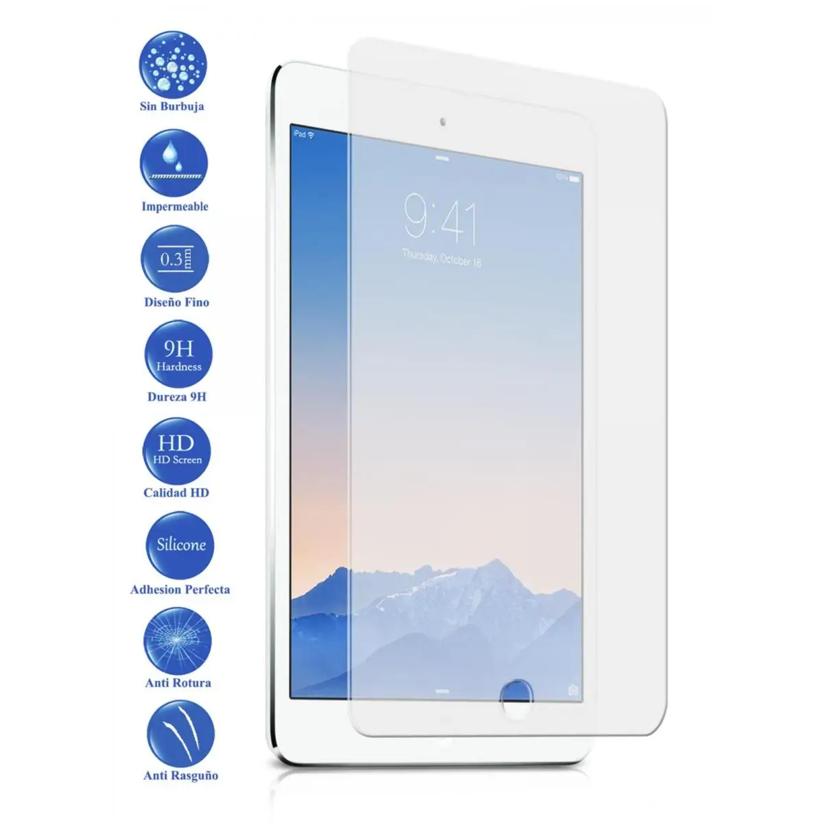Compra Protector de Pantalla Cristal Templado Vidrio Apple iPad 6ª Generación 2018 9.7 WlgKo3GL