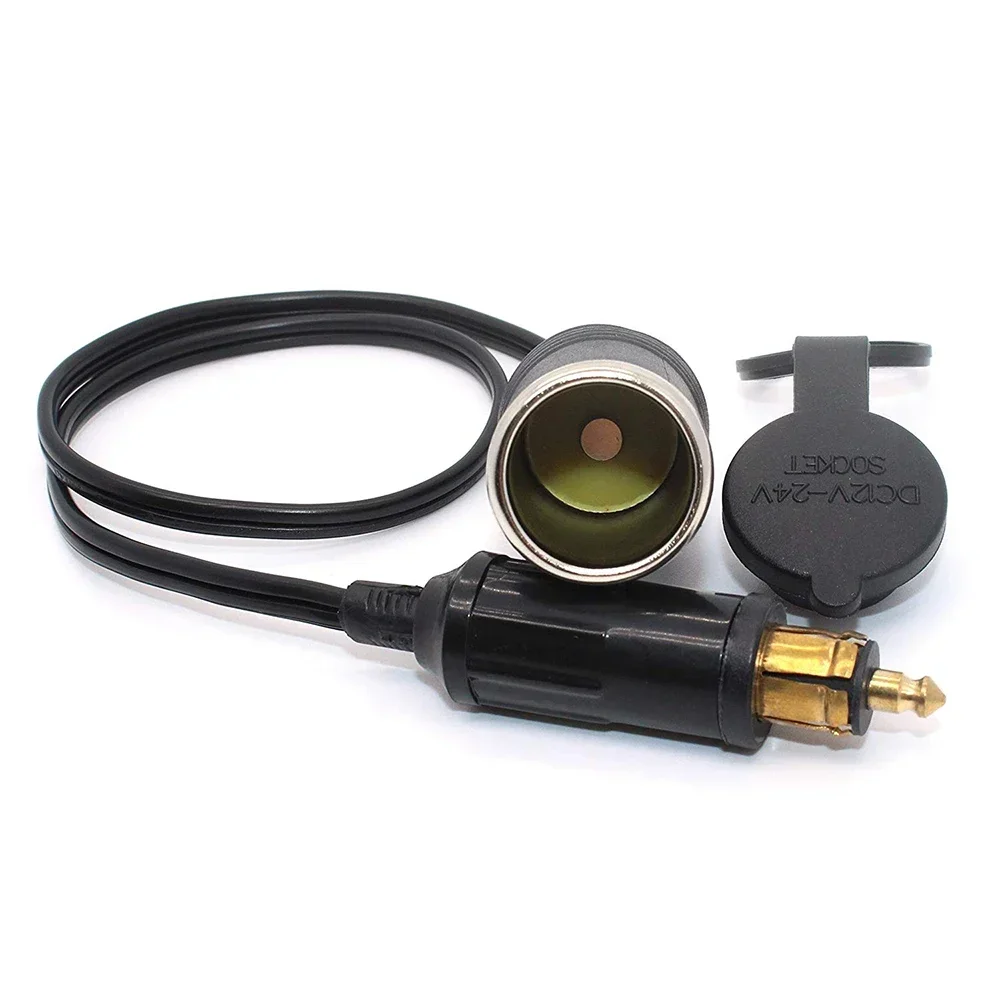 din plug to cigarette lighter adapter 30CM Extend Powerlet Hella DIN Male Plug to Standard Cigarette Lighter  Socket Adapter male DIN plug For European motorcycles