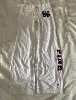 Harajuku American Trendy Letter Embroidery Oversized Straight Pants Women Y2K High Street Fashion High Waist Casual Sports Pants 1