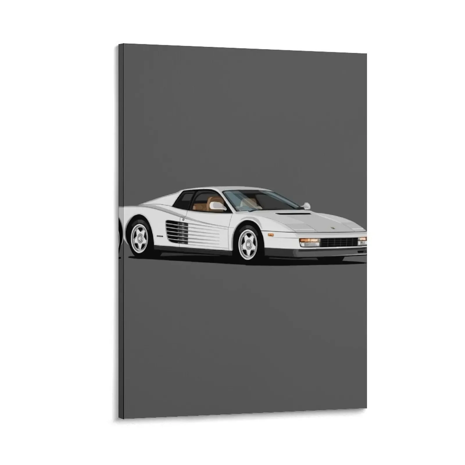 

Testarossa 80s Retrowave -classic- youngtimer white italian sportscar Canvas Painting Decoration room decorations for men
