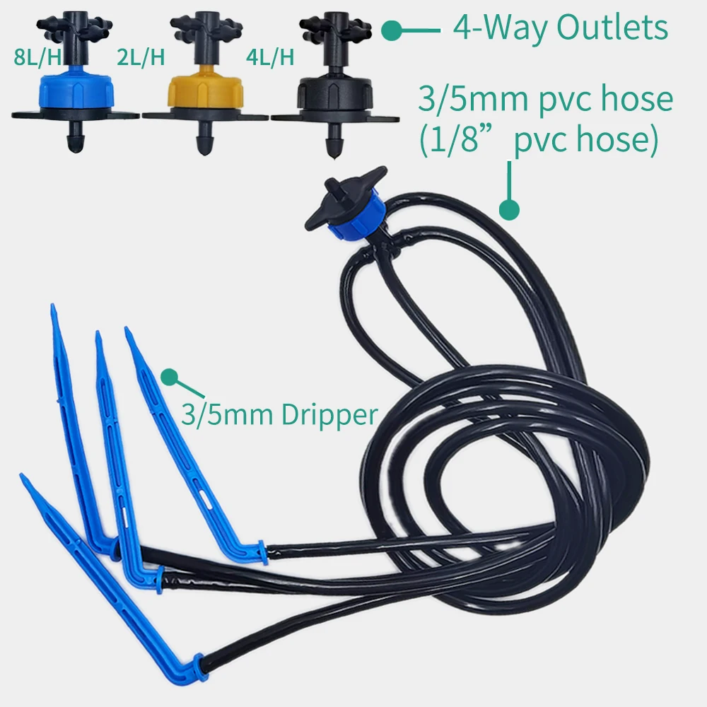 الدفيئة الري بالتنقيط 4-way 3/5 مللي متر السهم بال...