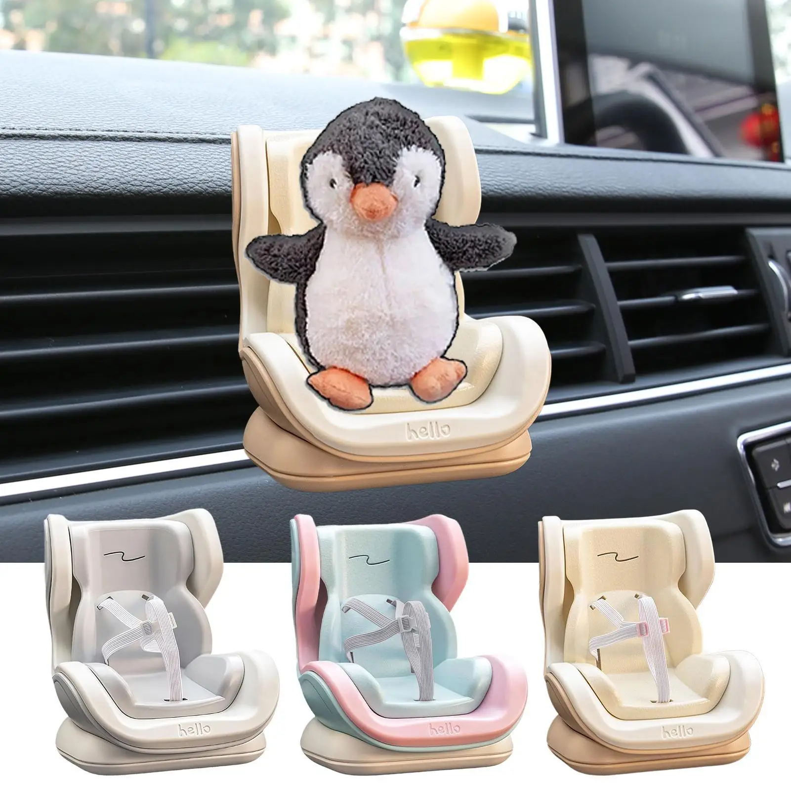 car Air Vent Doll Car Seat Display Chair For 10-17cm Doll Model Doll Car Seat Deco Mini Car Seat Auto Interior Ornament For Doll