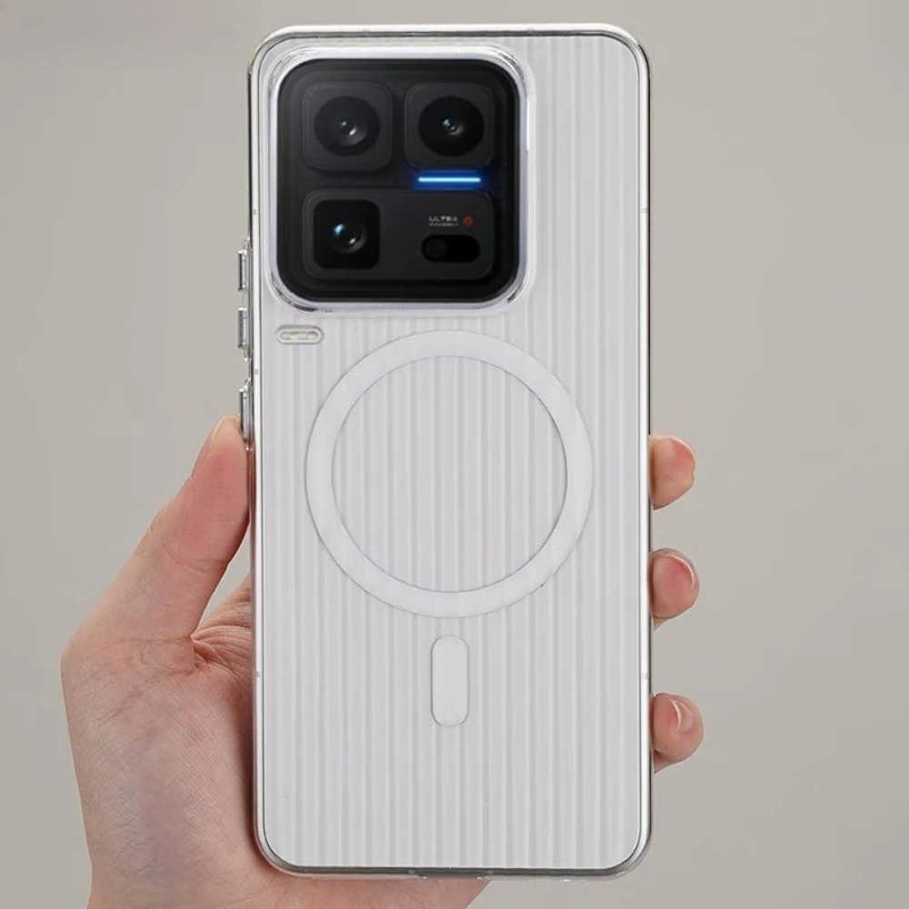 Premium Frosted Magnetic Anti-Fingerprint Protective Case - Hard Corrugated Clear Anti-Fall Design