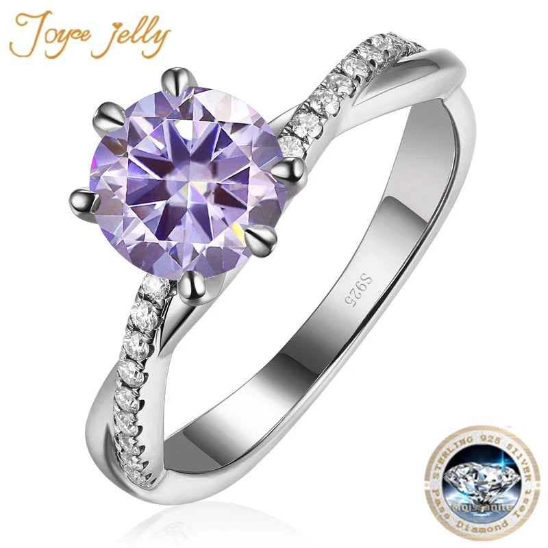 

JoyceJelly 925 Sterling Silver Ring 1CT D Color VVS 3EX 8H8A Moissanite Diamond Jewelry Luxury Wedding Rings For Women Gift