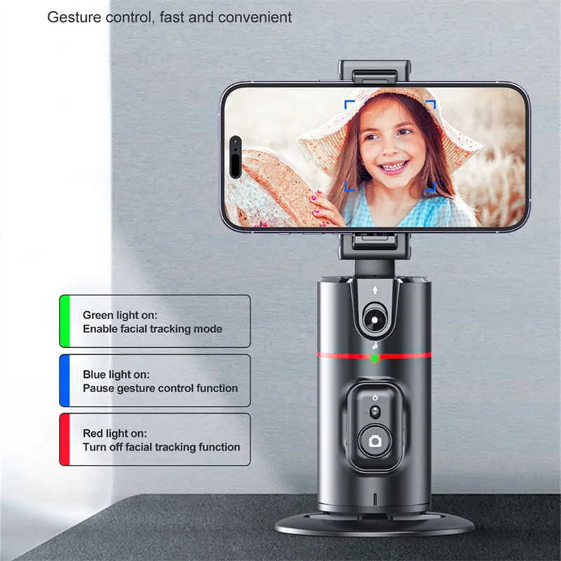 360 Rotation Follow-up Gimbal Stabilizer Monopod Desktop Tracking Gimbal With Remote For Live Photography