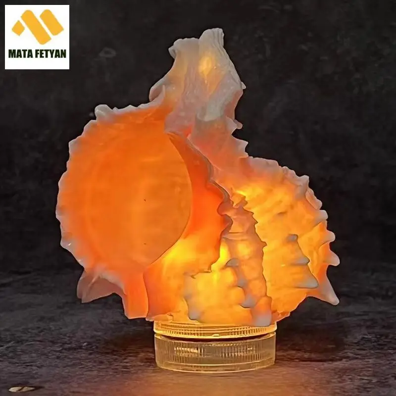

Diy Luminescent Battery Sea Urchin Shell Small Night Light Sea Snail Light Retro Bedside Ambiance lamp