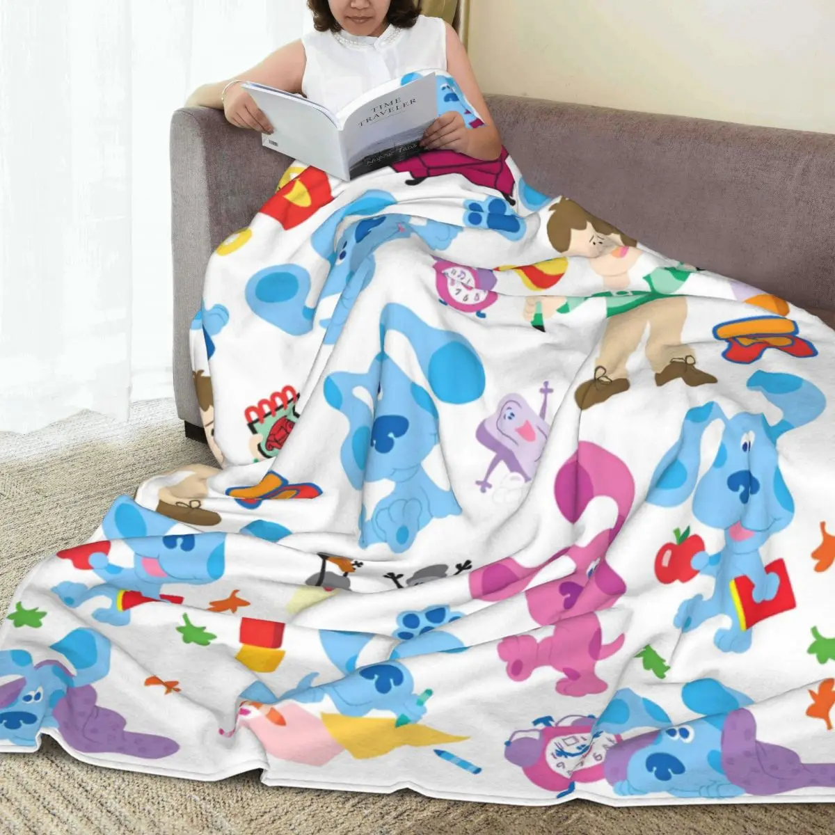 Blue's Clues Collage Blanket Warm Soft Novelty Plush Throw Blanket For Outdoor Camping Flannel Bedspread Bed Cover 2