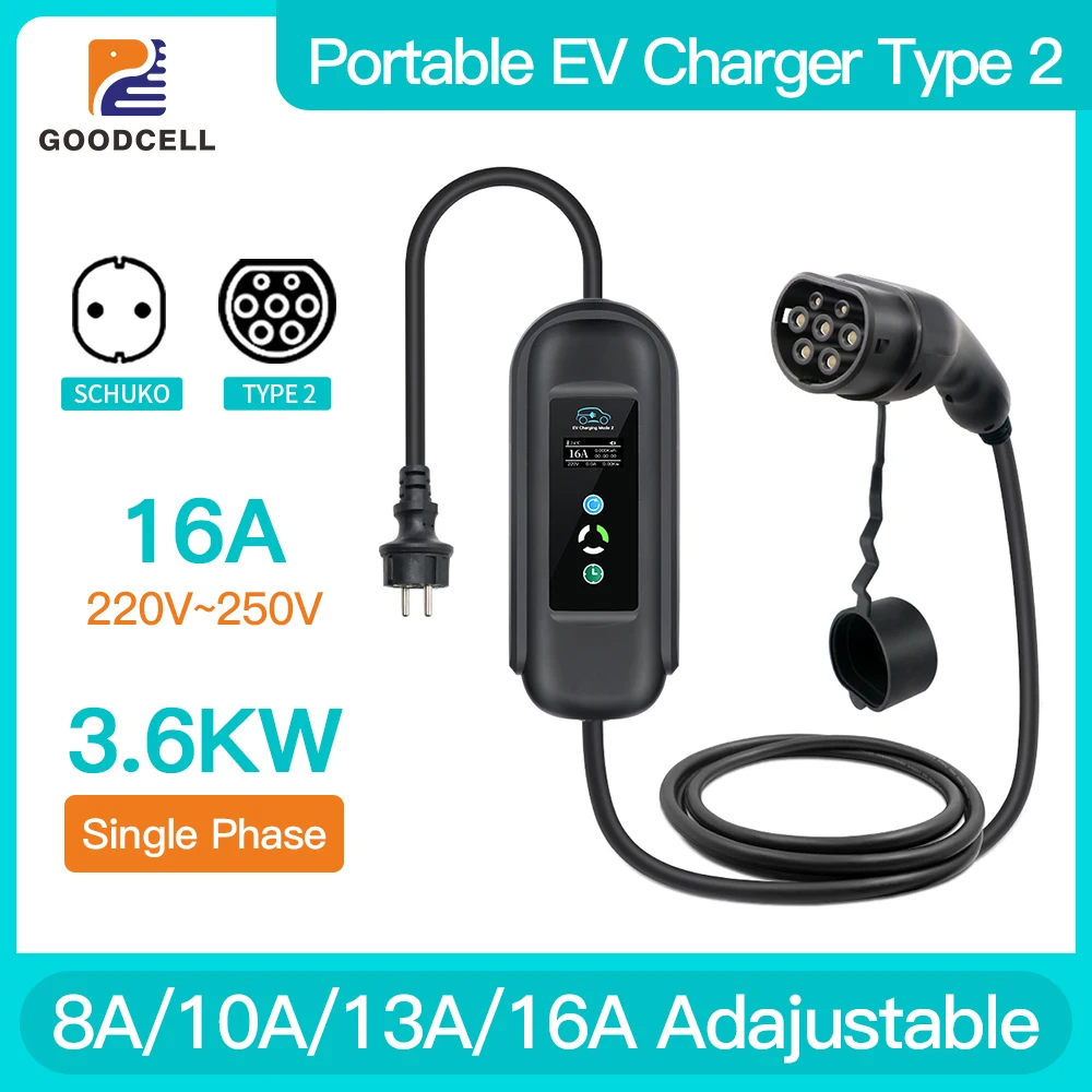 Caricabatterie Portatile Ev Wallbox Type2 Iec62196-2 16A Evse Cavo Di Ricarica Caricabatteria Per Auto Elettrica Per Caricabatterie Per Veicoli Elettr
