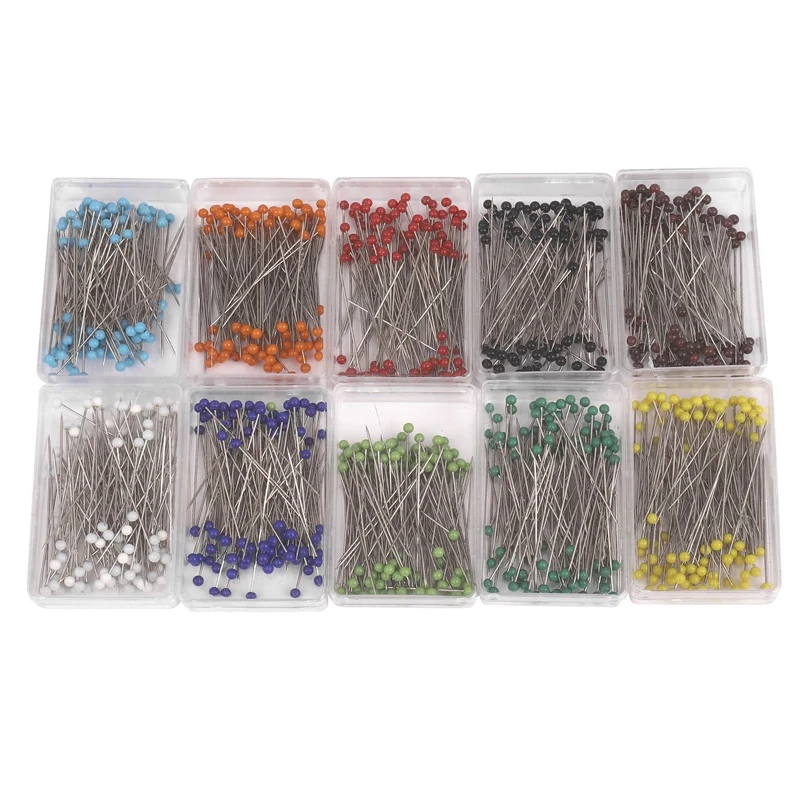 1000 Pieces Sewing Pins 38mm Glass Ball Head Pins For Dressmaking