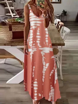 Women's Bohemian Style Extra Long Halter Tie-Dye Long Skirt 1