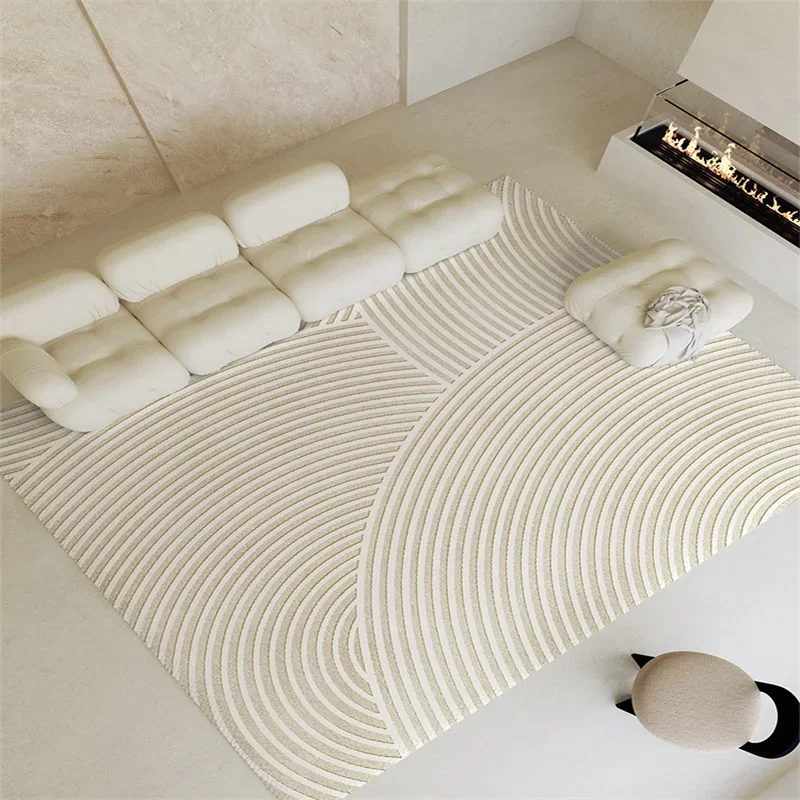 Simple Line Living Room Decoration Carpet Light Luxury Fluffy Soft Cloakroom Bedroom Bedside Rug Home Lounge Washable Floor Mat