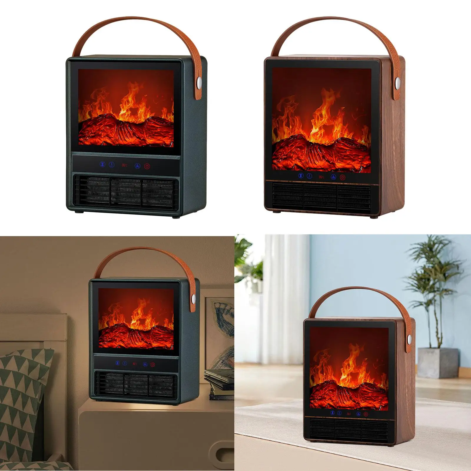 เตาผิงไฟฟ้า 2 ระดับการปรับ ป้องกันความร้อนเกิน ตั้งโต๊ะ อุ่นสำหรับบ้าน โต๊ะทำงาน ภายในบ้าน ห้องนั่งเล่น 1
