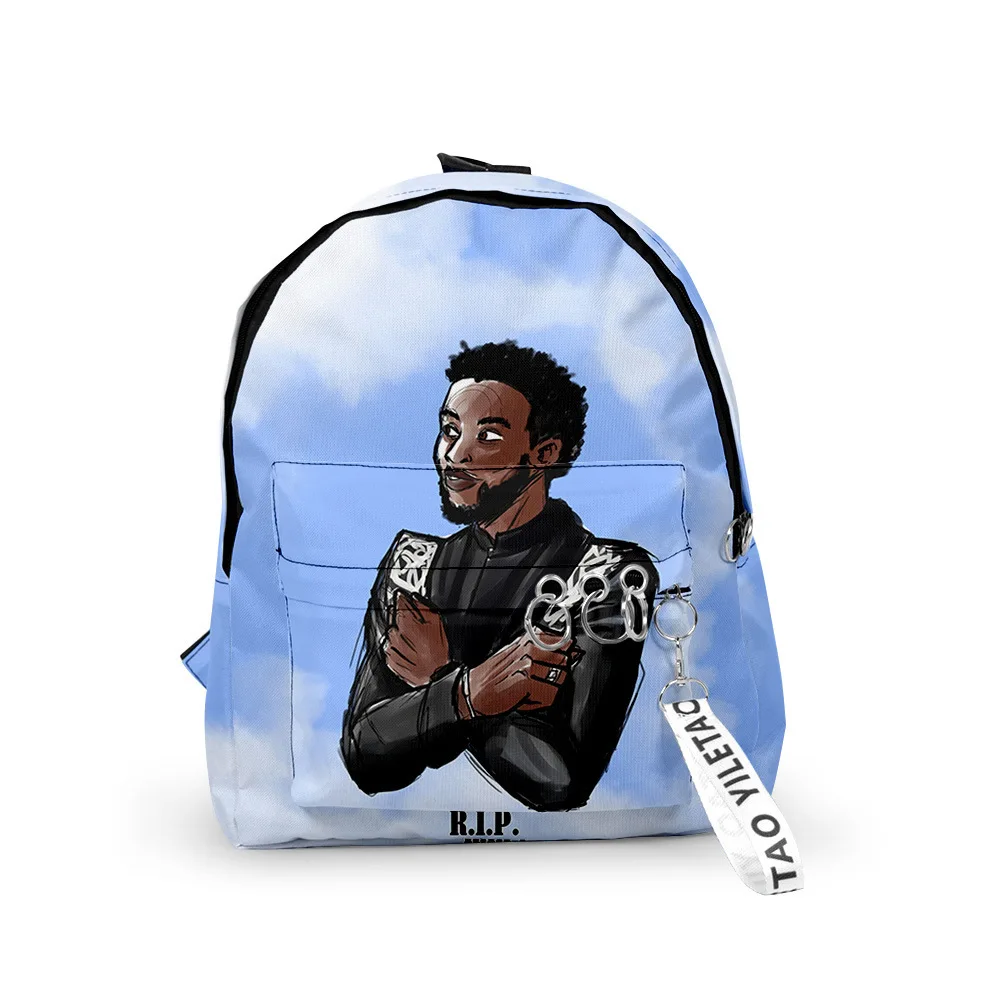 Classic Chadwick Boseman Backpacks Boys/Girls pupil School Bags 3D Print Keychains Oxford Waterproof Funny Cute Small Backpacks